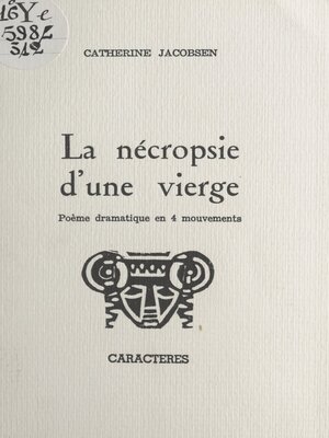 cover image of La nécropsie d'une vierge